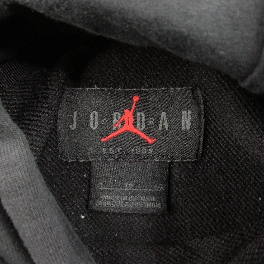Jordan Hoodie‎ Mens XL Black Dri-Fit Pullover Sweatshirt Number One DR2100-010